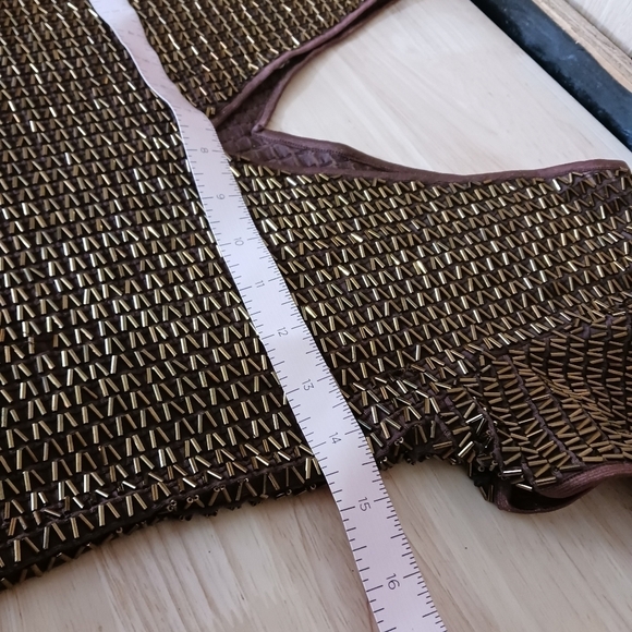 VNTG 90s Cache Glass Bead Embellished Brown Skirt Set Size Small - Picture 11 of 12